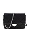 METALLIC CHAIN QUILTED CROSS BODY SHOULDER BAG