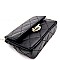 METALLIC CHAIN QUILTED CROSS BODY SHOULDER BAG