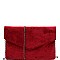 FELT-SUEDE ENVELOPE CLUTCH