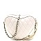 Heart-Shape Quilted Chain Cross Body Shoulder Bag