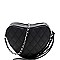 Heart-Shape Quilted Chain Cross Body Shoulder Bag