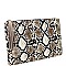 Luminescent Snake Print Large Hand Clutch