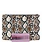 Luminescent Snake Print Large Hand Clutch