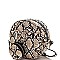 Round Snake Print Shoulder Bag with Coin Purse