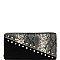 STUDDED DIAGONAL SNAKE ACCENT WALLET