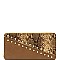 STUDDED DIAGONAL SNAKE ACCENT WALLET