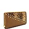 STUDDED DIAGONAL SNAKE ACCENT WALLET