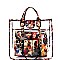 Michelle Obama Trendy Style 2 in 1 Transparent Clear Satchel