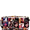 Magazine Print Patent Kiss-Lock Wallet Cross Body