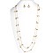 PS1294 -LP Metal and Acrylic Bead Long Necklace SET