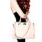 PS1591-LP Studded Polka-Dot Scarf Wrapped Handle Satchel