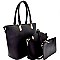 PS1593SET-LP Saffiano 3 in 1 Shopper Tote Crossbody Wristlet SET