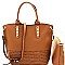 Fashionable Chain Accent Laser-Cut 2 in 1 Tote MH-PS3183
