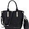 Fashionable Chain Accent Laser-Cut 2 in 1 Tote MH-PS3183