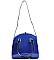 Jewel-top Patent Boxy Shape Satchel with Adjustable Strap