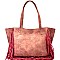 PU032804 Fringed 2 in 1 Shopper Tote