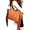 PU032804 Fringed 2 in 1 Shopper Tote