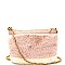 PU052234-LP Color Block Faux-Fur Plush Chain Shoulder Bag