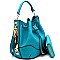 PW6390-LP Drawstring Bucket Shoulder Bag Wallet SET