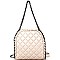 QS2205-LP  Hematite-Tone Chain Accent Quilted Shoulder Bag