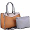 Whipstitched Color Block 2 in 1 Tote