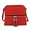 Fashion Stripe Tassel Zip Crossbody Bag