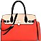 RD2080-LP Celebrity Padlock Accent Oversize Structured Satchel SET