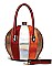 Ball Shaped Multi Stripe Satchel