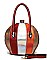 Ball Shaped Multi Stripe Satchel