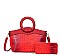 2 IN-1 Croc Round Top Handle Satchel Bag + Wallet