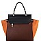 Color Block 2-Way Wing Flap Satchel Wallet SET MH-RX7254W