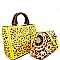 S02722-LP New  Laser-Cut 2 in 1 Clear Bag with Wooden Handle