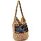 S0327-LP Paisley Aztec Print Canvas Bohemian Slouchy Hobo