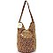 S0327-LP Paisley Aztec Print Canvas Bohemian Slouchy Hobo