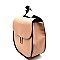 S0507-LP Saffiano 2 Tone Flap Round Backpack