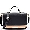 S053-LP Two-Tone Saffiano Flap Cross Body Shoulder Bag