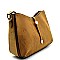 S87087-LP Hardware Accent Textured Crossbody Shoulder Bag