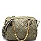 S87180-LP Tassel Accent Woven Detail Small Boston Satchel