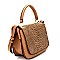 S87279-LP Snake Print Flap Medium Satchel Mini Bag