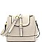 S87303-LP Belt Accent Triple Compartment Shoulder Bag