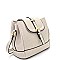 S87303-LP Belt Accent Triple Compartment Shoulder Bag