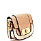 S87323-LP Glittered Flap Metallic Saddle Bag