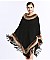 Fringed Large Fur Shawl Wool Cape With Faux Fur