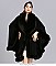 Winter Warm Poncho Cashmere Shawl Cape With Fur