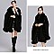 Winter Warm Poncho Cashmere Shawl Cape With Fur