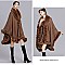 Winter Warm Poncho Cashmere Shawl Cape With Fur