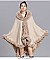 Winter Warm Poncho Cashmere Shawl Cape With Fur