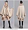 Winter Warm Poncho Cashmere Shawl Cape With Fur