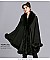 Winter Warm Poncho Cashmere Shawl Cape With Fur