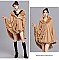 Winter Warm Poncho Cashmere Shawl Cape With Fur